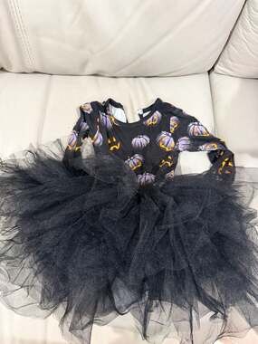 Bums & Roses Tutu Dress 18-24 Months Black Pumpkin Halloween Bamboo